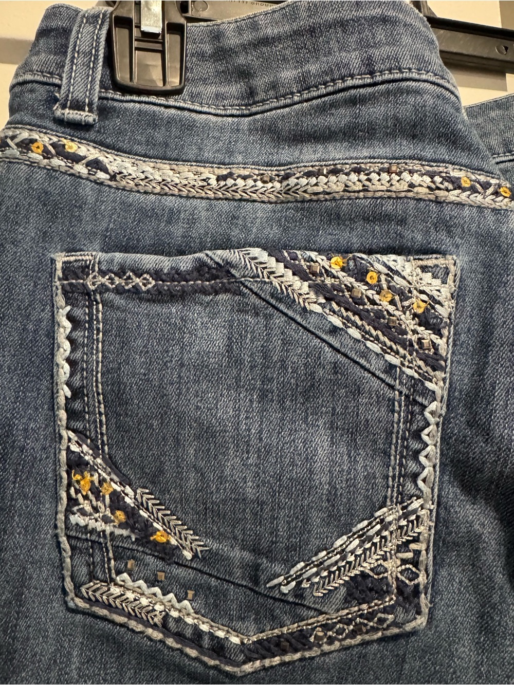 Maurices Straight Leg Jeans with Embroidered Pockets & Waist Size 12